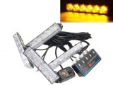 4 x 6 Led 12v Lumina Stroboscopica de Avertizare 20 Moduri Galben