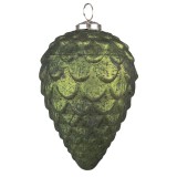 Cumpara ieftin Set 6 globuri brad Craciun sticla verde 9x15 cm