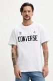 Converse tricou din bumbac barbati, culoarea alb, cu imprimeu, 10027363-A02