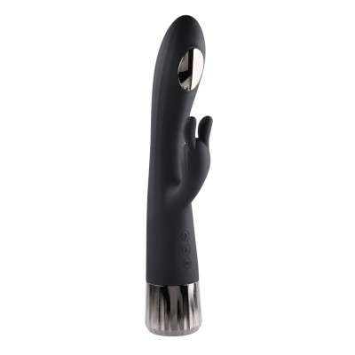 Vibrator Rabbit Heat Up&amp;amp;Chill, Silicon, USB, Negru, 24.1 cm foto