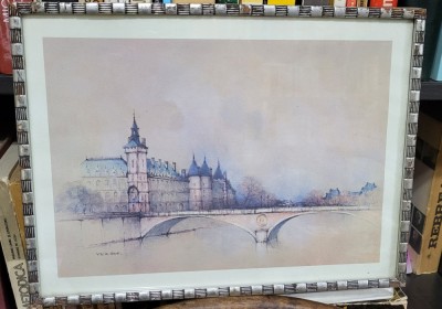 Conciergerie sau Palatul Orașului ,Paris .Acuarela foto