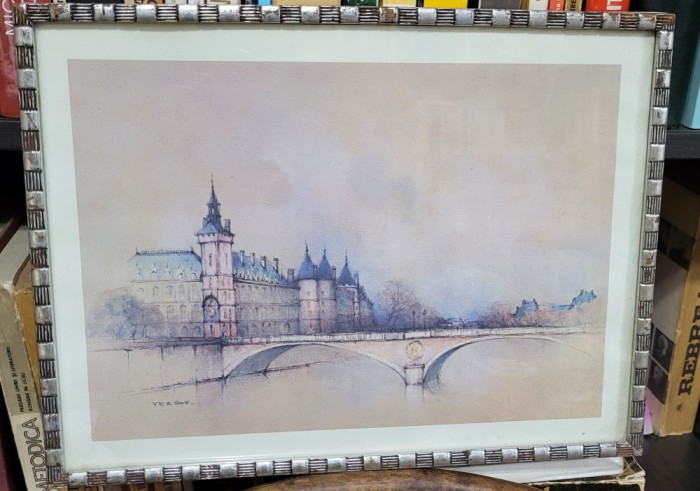 Conciergerie sau Palatul Orașului ,Paris .Acuarela