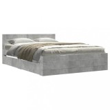 Cumpara ieftin Cadru de pat cu tablie gri beton 140x200 cm lemn prelucrat