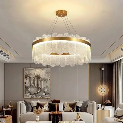 Candelabru LED cu Telecomanda Alonzo 93W Dimabil Diametru 60cm Auriu foto