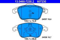 ATE 13.0460-7230.2 set placute frana,frana disc foto