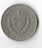 Moneda 20 centavos 1962 - Cuba