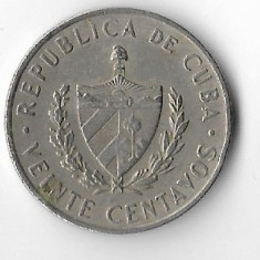 Moneda 20 centavos 1962 - Cuba