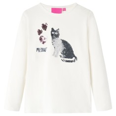 Tricou de copii cu m&acirc;neci lungi, ecru, 116