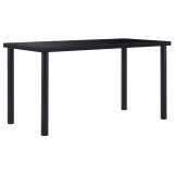 Cumpara ieftin Masă de bucătărie, negru, 140 x 70 x 75 cm, sticlă securizată