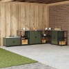 VidaXL Dulap de depozitare pentru bucătărie cu raft Verde oliv Oţel