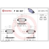 Placute frana Toyota Avensis ( T25) 04.03-11.08, Avensis Estate ( T25) 04.03-11.08, Avensis Sedan ( T25) 01.03-11.08, Corolla Verso (Zer Zze12 R1) 03, BREMBO