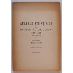 ANALELE STIINTIFICE ALE UNIVERSITATII &#039; AL.I. CUZA &#039; DIN IASI , SECTIUNEA III : STIINTE SOCIALE , TOMUL V , ANUL 1959