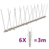 VidaXL Set bandă cu țepi antipăsări cu 2 r&acirc;nduri, 6 buc., plastic, 3 m