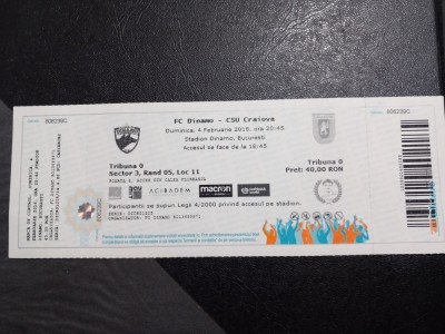 Bilet Dinamo - CSU Craiova foto