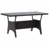Masa gradina Gossi, 120x70x66 cm, poliratan negru, exterior, terasa, gradina, rezistenta UV