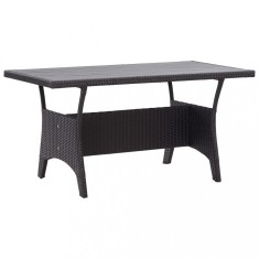 vidaXL Masă de grădină, negru, 120x70x66 cm, poliratan 316585