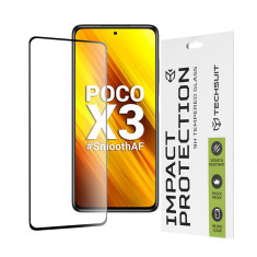 Folie pentru Xiaomi Poco X3 / Poco X3 NFC / Poco X3 Pro, Techsuit 111D Full Cover / Full Glue Glass, Black