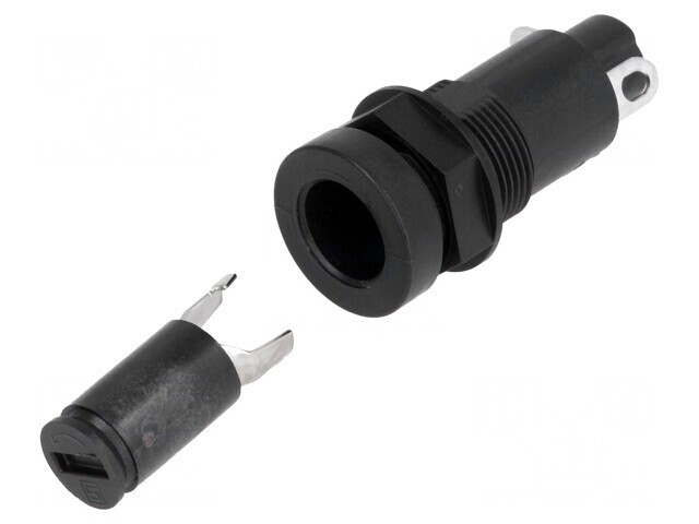 Clemă Siguranțe 5x20mm 10A Neagră 250VAC
