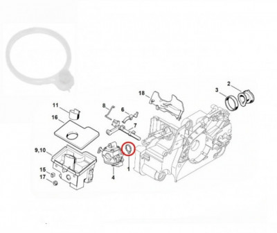 Saiba carburator drujba compatibila Stihl 017, 018, MS170, MS180 (buc) foto
