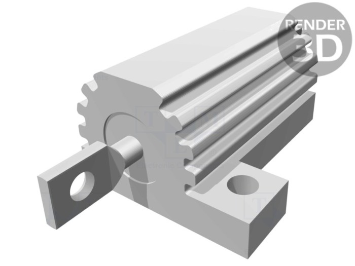 Rezistor Bobinat cu Radiator 100m&Omega; 16W