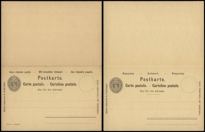 Switzerland - Postal History Rare Old Postal stationery + Reply UNUSED DB.176 foto