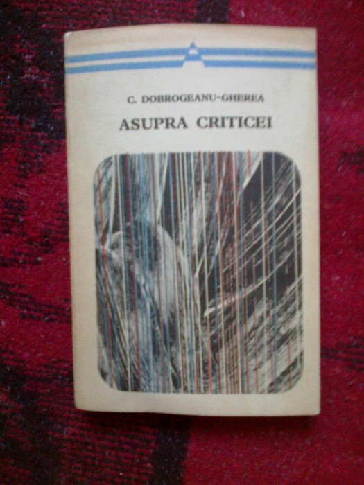 z1 Asupra criticei - Constantin Dobrogeanu - Gherea