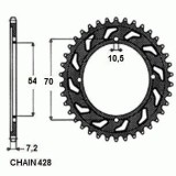 Pinion spate CBR 125-250, 2004-2015, 42 dinti, pas 428, SunStar Cod Produs: MX_NEW SUNR1-2044-42ML