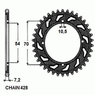 Pinion spate CBR 125-250, 2004-2015, 42 dinti, pas 428, SunStar Cod Produs: MX_NEW SUNR1-2044-42ML foto
