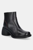 Fly London cizme de piele HEWI304FLY culoarea negru, cu toc drept, P145304001