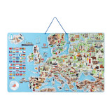 Puzzle si joc 3 in 1 - Harta magnetica a Europei, en, Woodyland