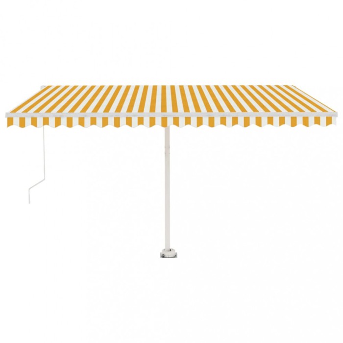 Copertina retractabila manual cu LED, galben si alb, 450x300 cm