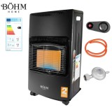 Soba pe gaz GPL pliabila B&Ouml;HM BF-003B, 4,2 kW, 3 trepte de putere, 20-80 m&sup2;, Regulator GPL + Furtun GPL 1,5 m