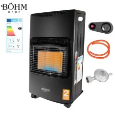 Soba pe gaz GPL pliabila B&Ouml;HM BF-003B, 4,2 kW, 3 trepte de putere, 20-80 m&sup2;, Regulator GPL + Furtun GPL 1,5 m