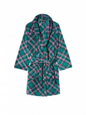 Halat, Victoria&amp;#039;s Secret, Logo Short Cozy, Green Plaid, Marime S foto