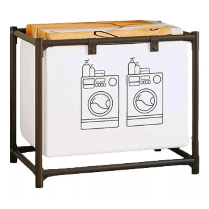 Cos de Rufe, 1 Cos, Cadru de Otel Inoxidabil, 97 x 44 x 57 cm, Negru