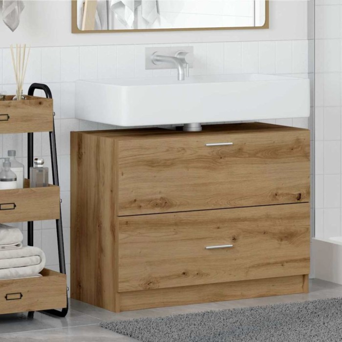 vidaXL Dulap pentru chiuvetă Stejar Artisan 78x37x59 cm Lemn proiectat