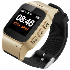 Ceas GPS Copii si Seniori iUni U100 Plus, Telefon incorporat, Display Color, Wi-fi, Buton SOS, Gold foto