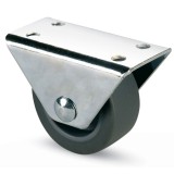 Rotila pentru mobila, unidirectionala, fara blocare, din cauciuc, gri, cu placa, diametru 40 mm, 15 kg