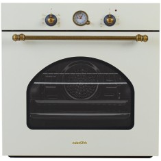 Cuptor incorporabil NBIO-9749RBJ electric, 6 functii, 2 butoane, timer mecanic, 60L, sticla dubla, design rustic, crem