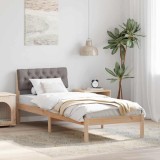 vidaXL Cadru de pat Maroniu și taupe 75 x 190 cm Lemn masiv de pin 878652
