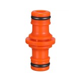 Cumpara ieftin Conector dublu pentru furtun, plastic, rosu, 1/2&quot;