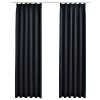 Draperii opace cu carlige, 2 buc., antracit, 140 x 225 cm