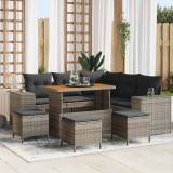 VidaXL Set de canapele pentru grădină 9 pcs Gri 110 x 55 x 71 cm