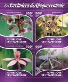 AFRICA CENTRALA 2015 - Orhidee /set complet-bloc + colita MNH (2 imagini), Nestampilat
