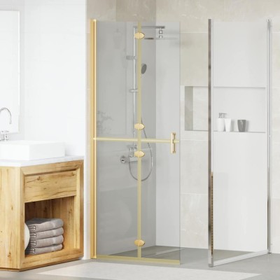 Perete de duș Walk-in Altele auriu și transparent 80 x 190 cm foto