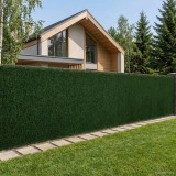 vidaXL Gard Artificial Verde &icirc;nchis 1,5 x 3 m PVC și Oțel 42042368