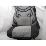 Huse Auto Universale Gri Inchis Piele Ecologica Set 6 Piese Poliester Protectie Scaune