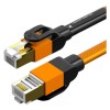 Cablu ethernet CAT7, lungime 3m, nylon, metal, negru, portocaliu