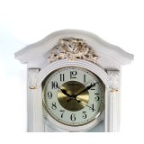 Cumpara ieftin Ceas de perete cu pendula si gong Time Veranda, 50 cm, Alb/Negru, mecanism quartz, cifre arabe
