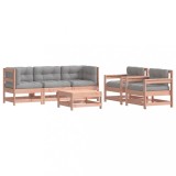 Set mobilier de gradina cu perne, 6 piese, lemn masiv Douglas